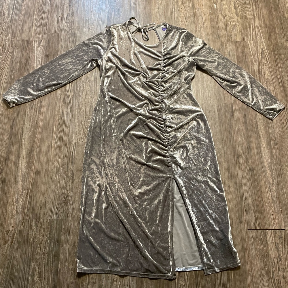 Future Collective silver velvet maxi dress